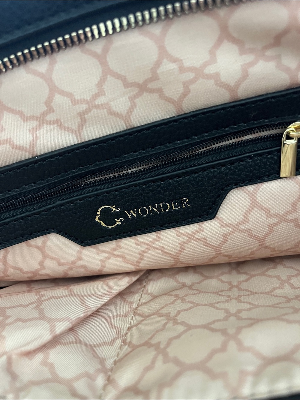 C. Wonder Black Leather Tote with Gold 'C' Logo - Picture 6 of 7
